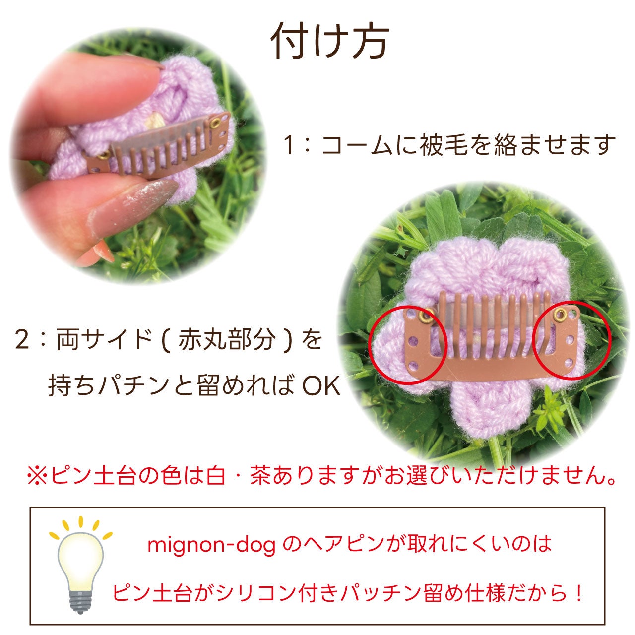 短い被毛にも付けやすく取れにくい！犬用ヘアピン選べる3点セット